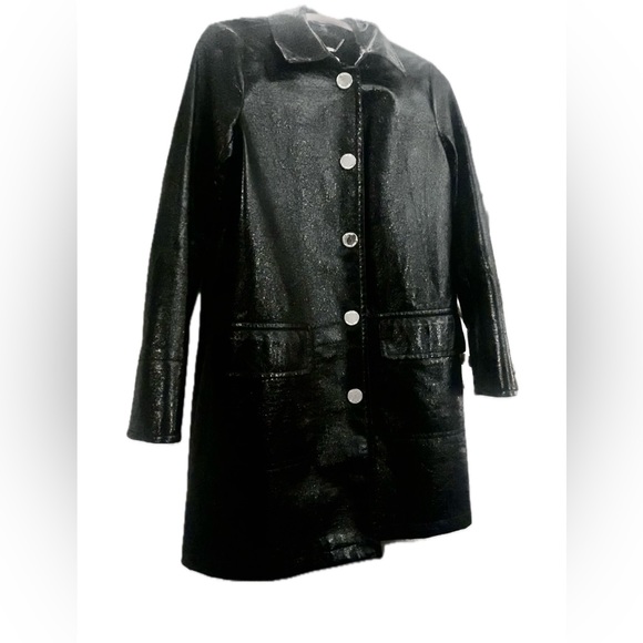 NWOT Women’s MICHAEL KORS Relaxed Patent Leather Coat - Picture 7 of 12